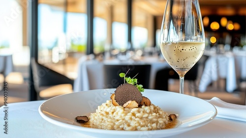 Gourmet Risotto with Black Truffle and Wine