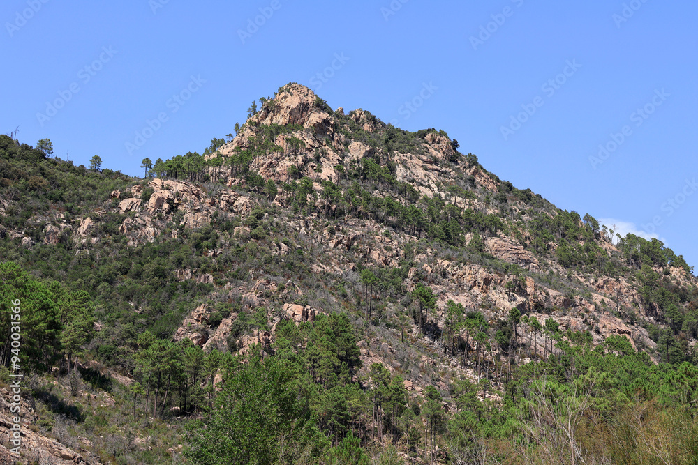 Steinfelsen und Gebirge auf Korsika Steinfelsen und Gebirge auf Korsika