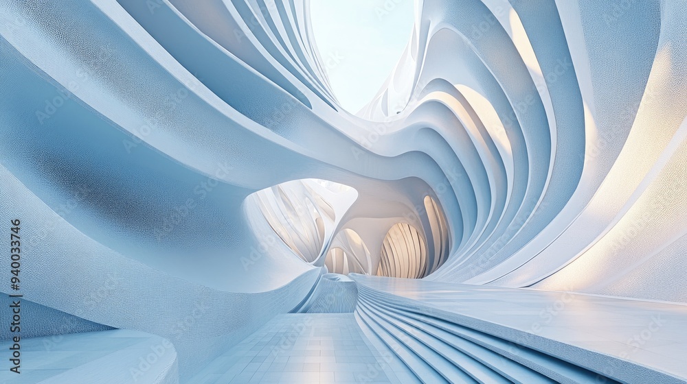 Naklejka premium Abstract 3D illustration featuring modern architectural design and rendering techniques