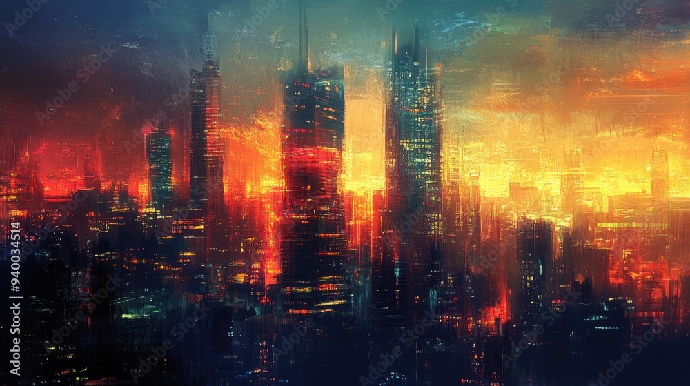 Naklejka premium abstract city skyline