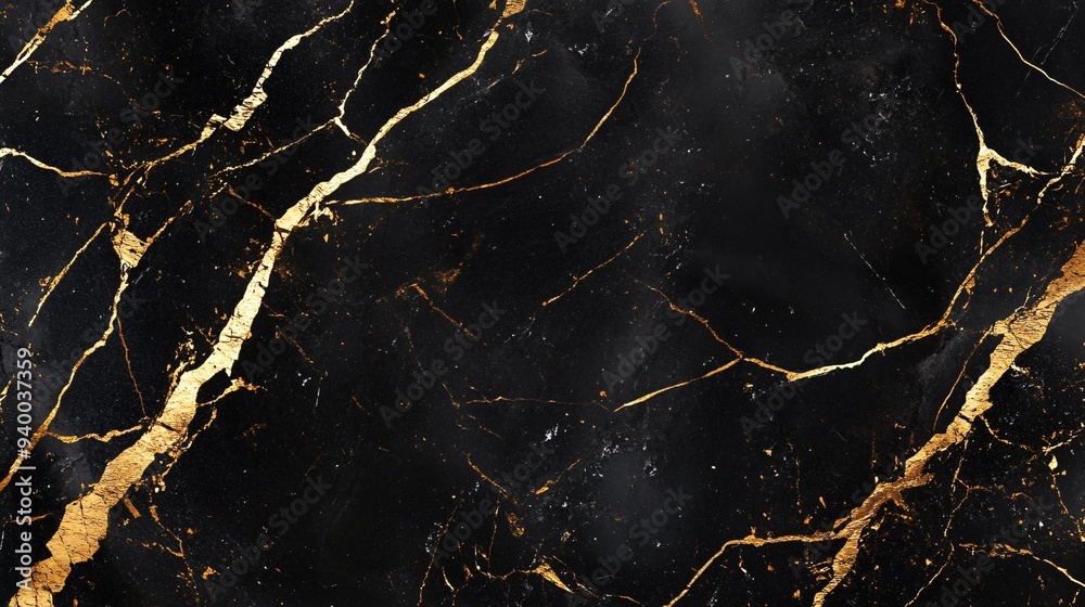 Luxurious black and gold marble texture with subtle metallic veins Luxurious black and gold marble texture with subtle metallic veins
