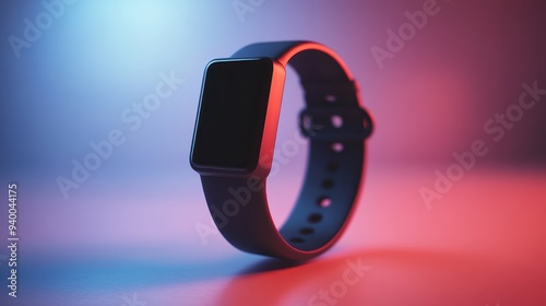 Modern Smartwatch on Pink and Blue Gradient Background