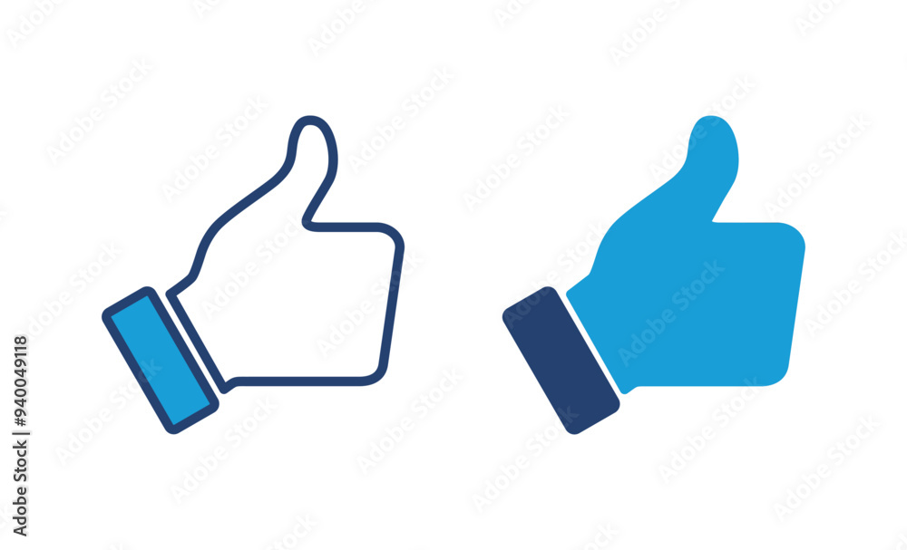 Thumbs up icon vector. Hand like. Like icon vector. Thumbs up icon vector. Hand like. Like icon vector.