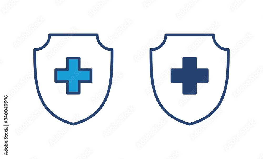 Health insurance icon vector. Insurance health document icon Health insurance icon vector. Insurance health document icon