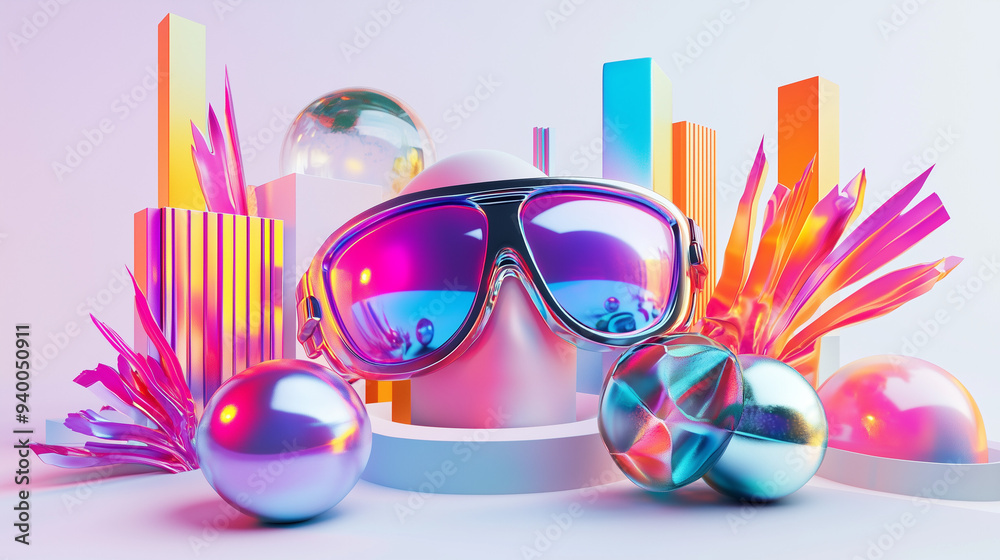 3d Retro futuristic trip elements. Acid rave concept. Trippy vibe shapes, abstract forms in vaporwave 80s and 90s. Collection of strange wireframes geometric. AI generation 3d Retro futuristic trip elements. Acid rave concept. Trippy vibe shapes, abstract forms in vaporwave 80s and 90s. Collection of strange wireframes geometric. AI generation