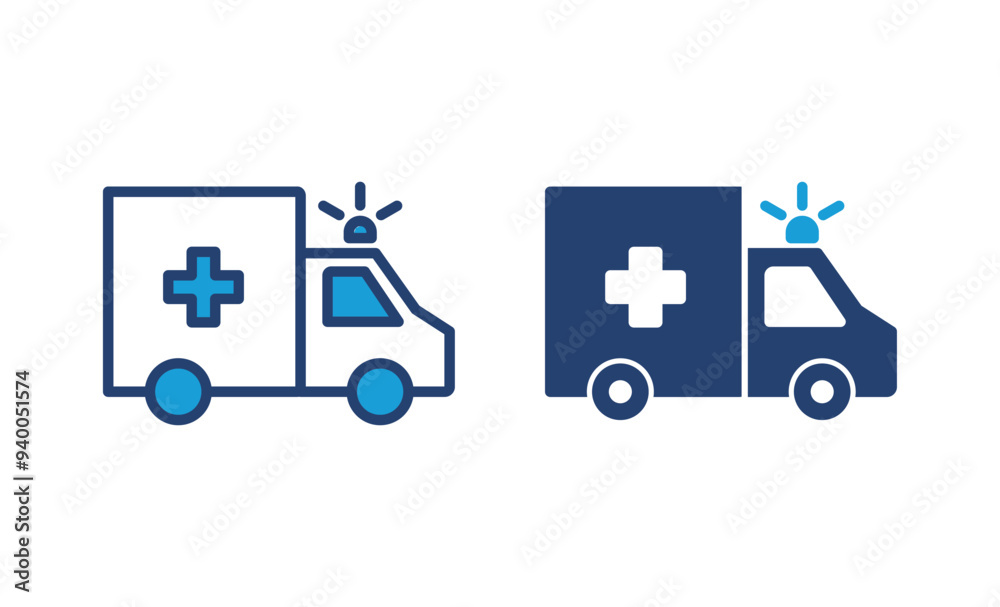 Ambulance icon vector. ambulance truck icon vector. ambulance car Ambulance icon vector. ambulance truck icon vector. ambulance car