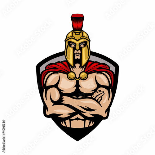 Spartan Character in shield