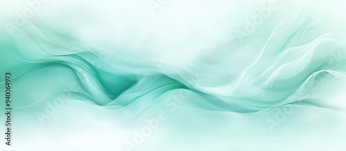 Watercolor illustration featuring a liquid dark soft water light gradient backdrop Blurry cloud curves in a turquoise and mint design Emerald vibrant flow with a sky wavy gradient mesh Smooth and