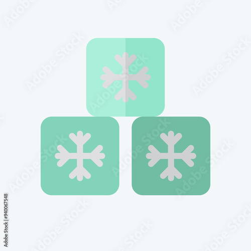 Icon Ice. related to Winter symbol. flat style. simple illustration