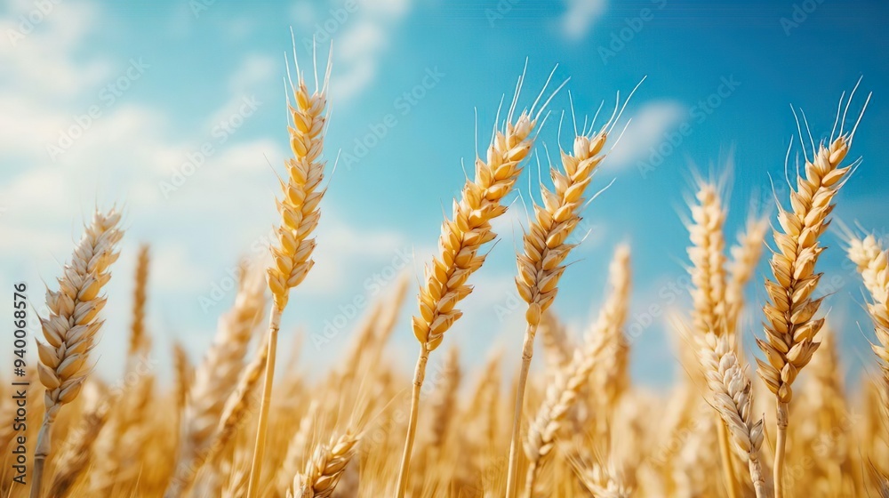 Golden wheat field stretching under a clear blue sky ideas for rustic-themed wallpaper backgrounds Golden wheat field stretching under a clear blue sky ideas for rustic-themed wallpaper backgrounds