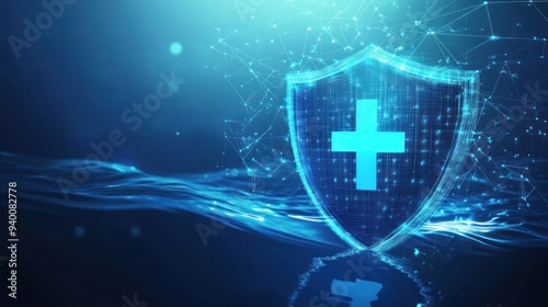 Digital Shield with Cross for Health and Safety