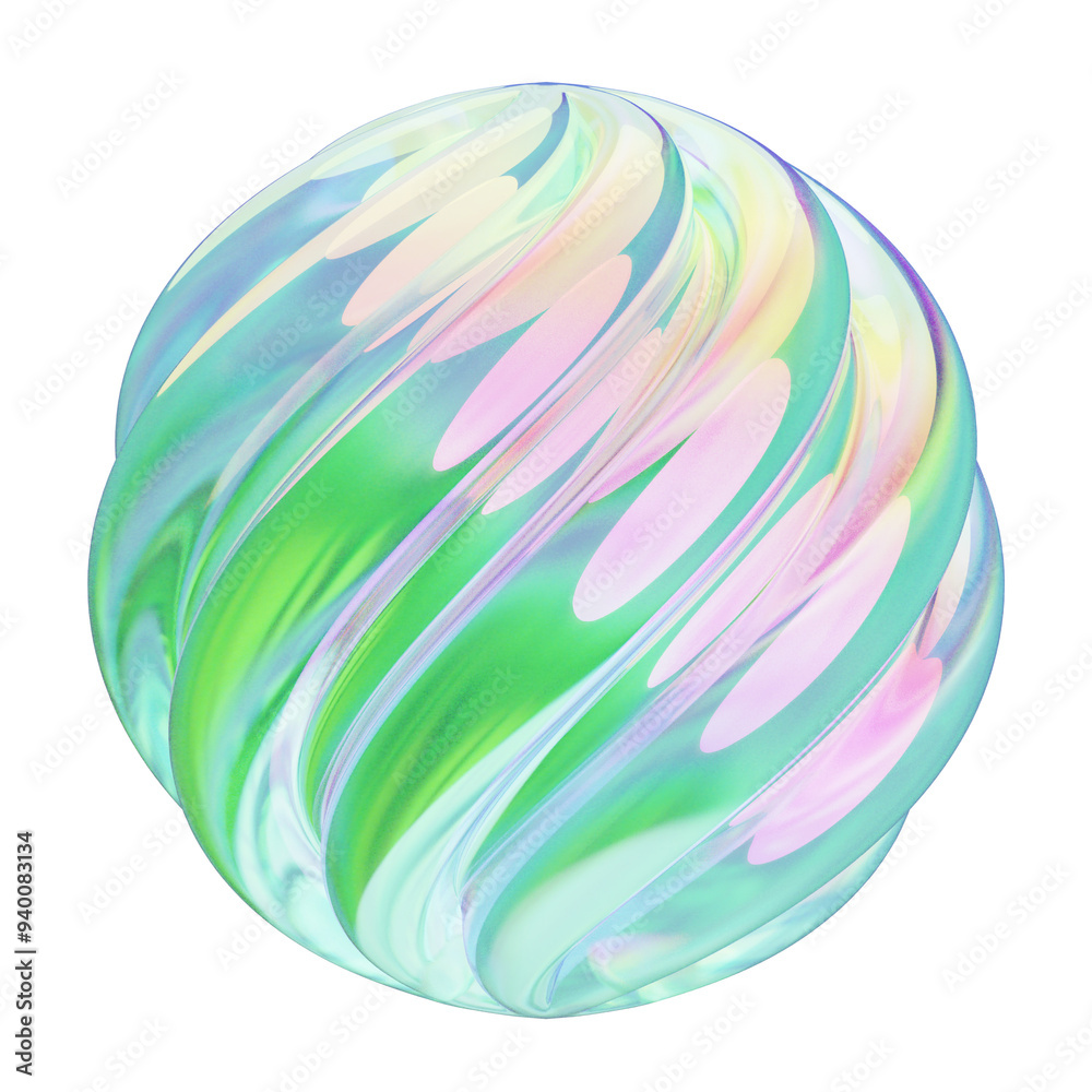 Twisted Wavy Ball Chrome 3D Abstract Twisted Wavy Ball Chrome 3D Abstract