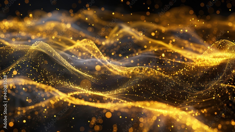 Abstract Gold Glitter Waves Abstract Gold Glitter Waves