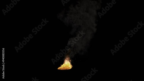 Explosions - mov - burning match on black background, burning match on black, burning match with alpha channel photo