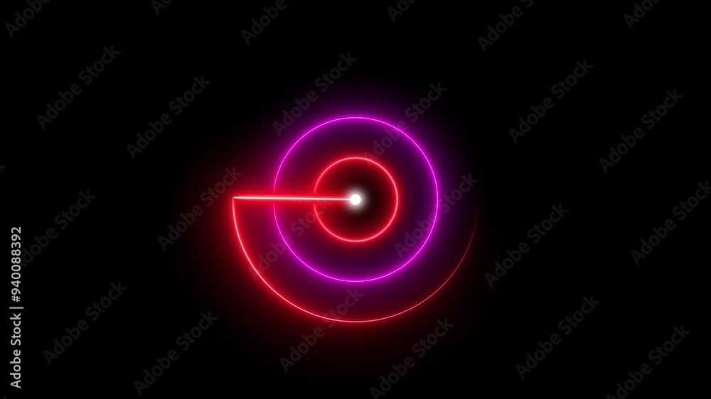 Glowing Neon Light blue color radar technology animation. Digital Futuristic Searching Sonar Radar, Scanning HUD Circle User Radar Interface, Neon Radio Waves Signal Icon on Black Background. Glowing Neon Light blue color radar technology animation. Digital Futuristic Searching Sonar Radar, Scanning HUD Circle User Radar Interface, Neon Radio Waves Signal Icon on Black Background.