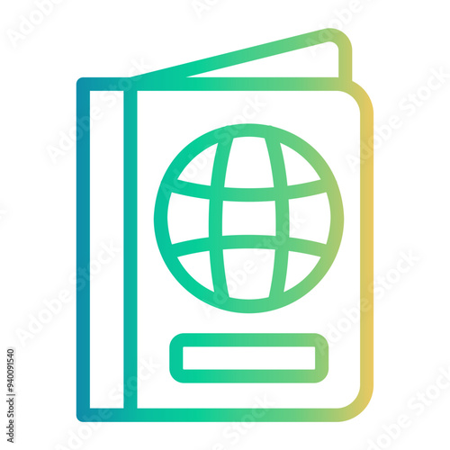 pasport Line Gradient Icon