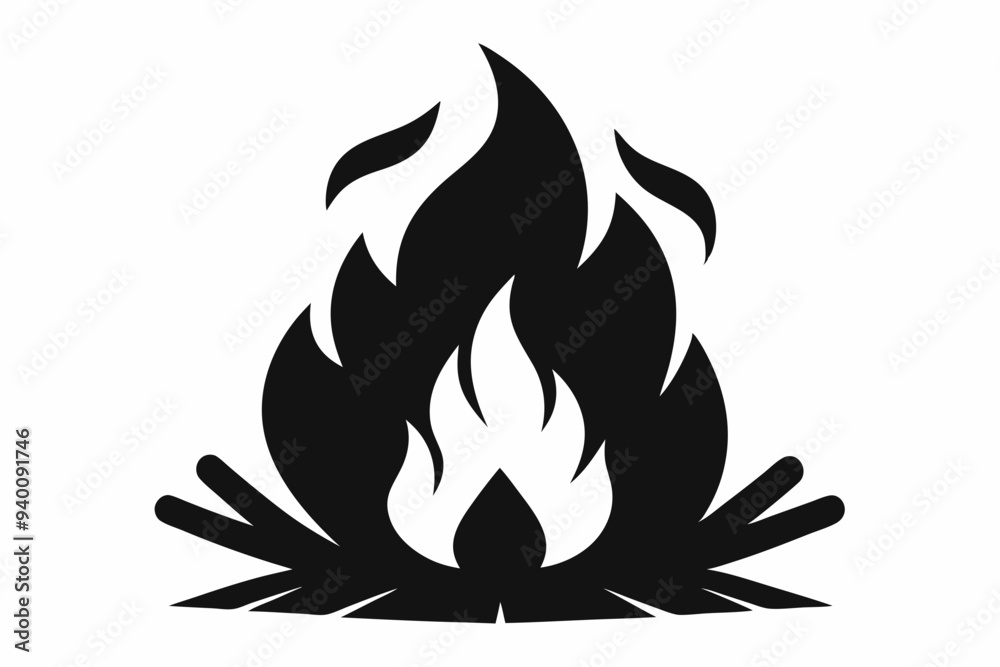 camp fire icon, silhouette of campfire vector
camp fire icon, silhouette of campfire vector