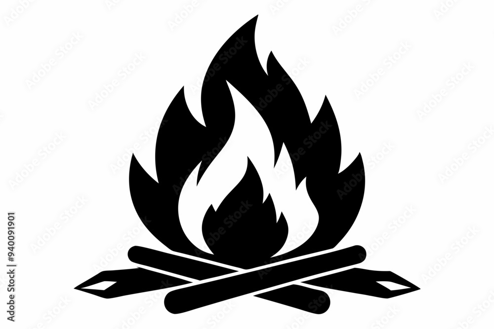 camp fire icon, silhouette of campfire vector
camp fire icon, silhouette of campfire vector