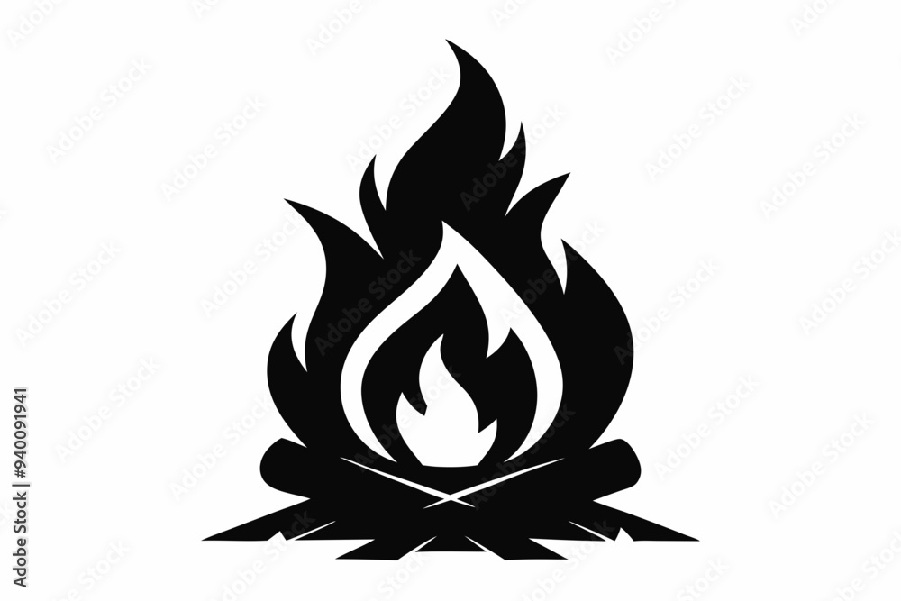 camp fire icon, silhouette of campfire vector
camp fire icon, silhouette of campfire vector