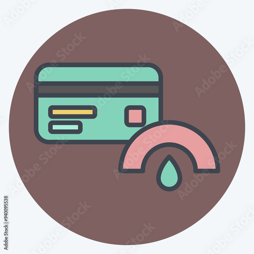 Icon Credit Score. related to Credit Card symbol. color mate style. simple illustration