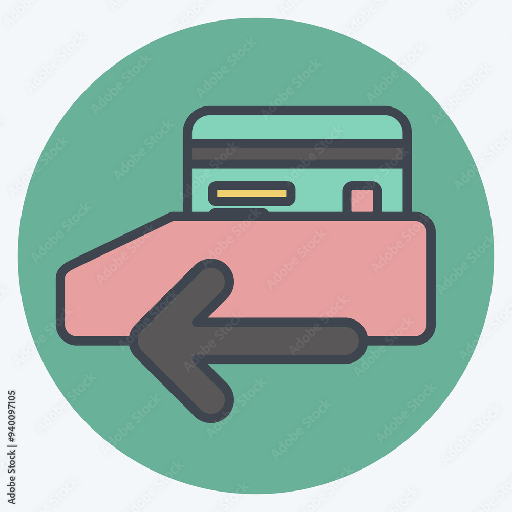 Icon Payment. related to Credit Card symbol. color mate style. simple illustration Icon Payment. related to Credit Card symbol. color mate style. simple illustration