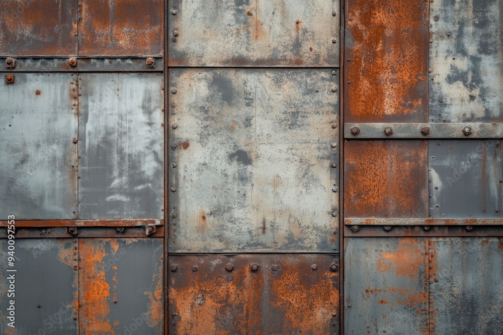 Industrial rusty background gray and brown, ai Industrial rusty background gray and brown, ai
