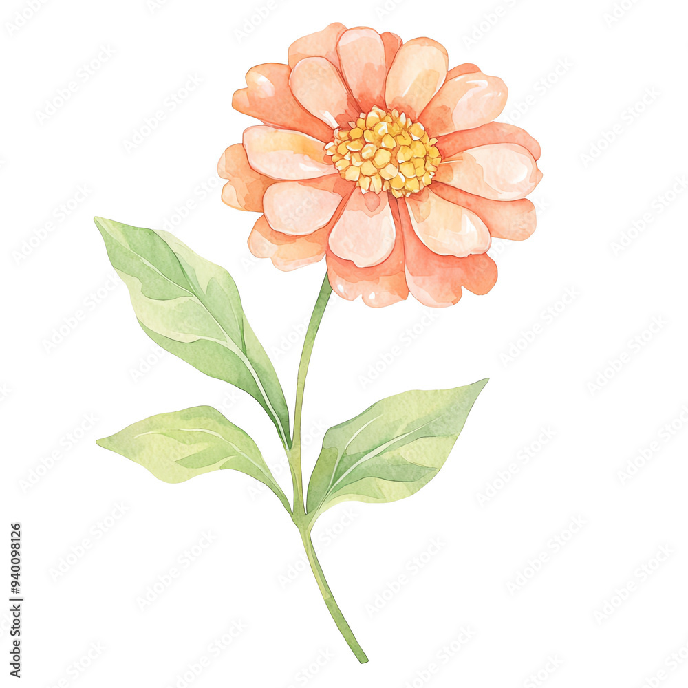 a peach-colored flower with green leaves a peach-colored flower with green leaves