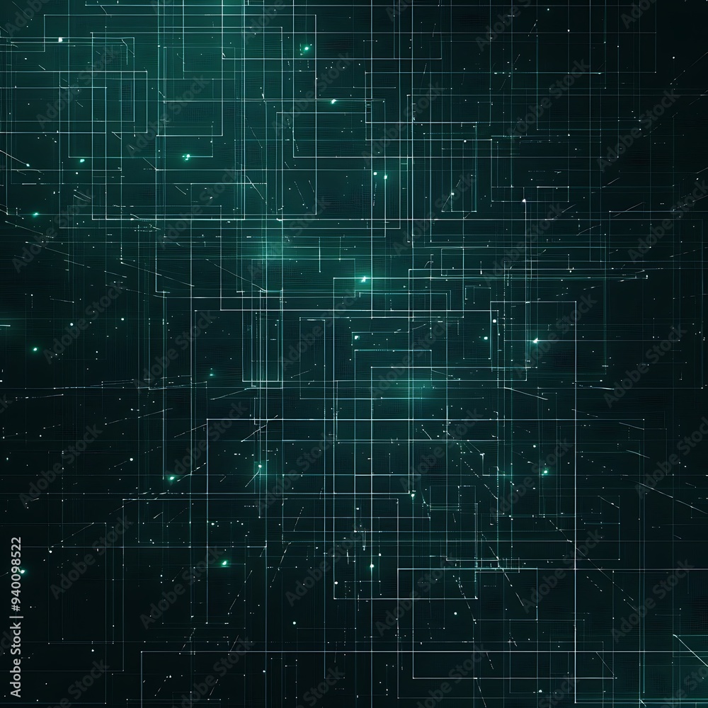 An elegant digital grid background with soft, glowing lines in shades of teal, forming a geometric pattern on a dark gradient background, evoking a sense of depth and technology. 8k UHD, suitable An elegant digital grid background with soft, glowing lines in shades of teal, forming a geometric pattern on a dark gradient background, evoking a sense of depth and technology. 8k UHD, suitable