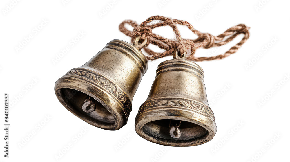 antique brass bell, isolated, transparent background antique brass bell, isolated, transparent background