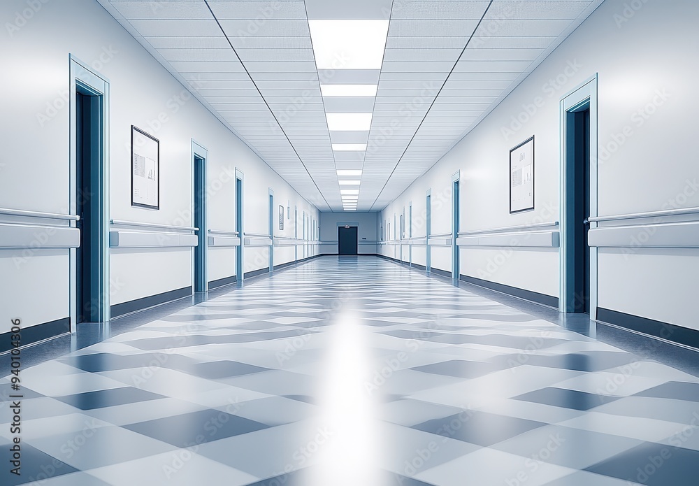 Obraz premium Sterile Hospital Corridor