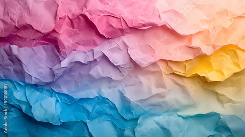 Wallpaper Mural Crumpled Pastel Paper with Gradation and Rough Texture - Graphic Art Background,Generative AI
 Torontodigital.ca