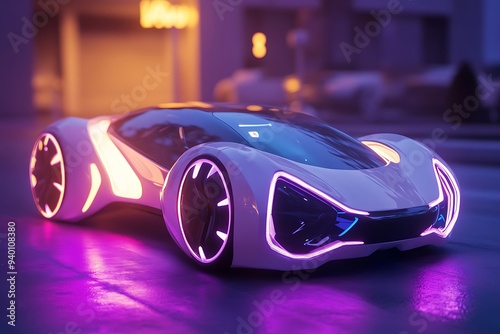 Vintage vector illustration of a cartoon race car speeding down a road