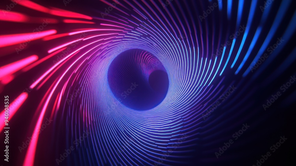 Abstract Tunnel with Neon Lights Abstract Tunnel with Neon Lights