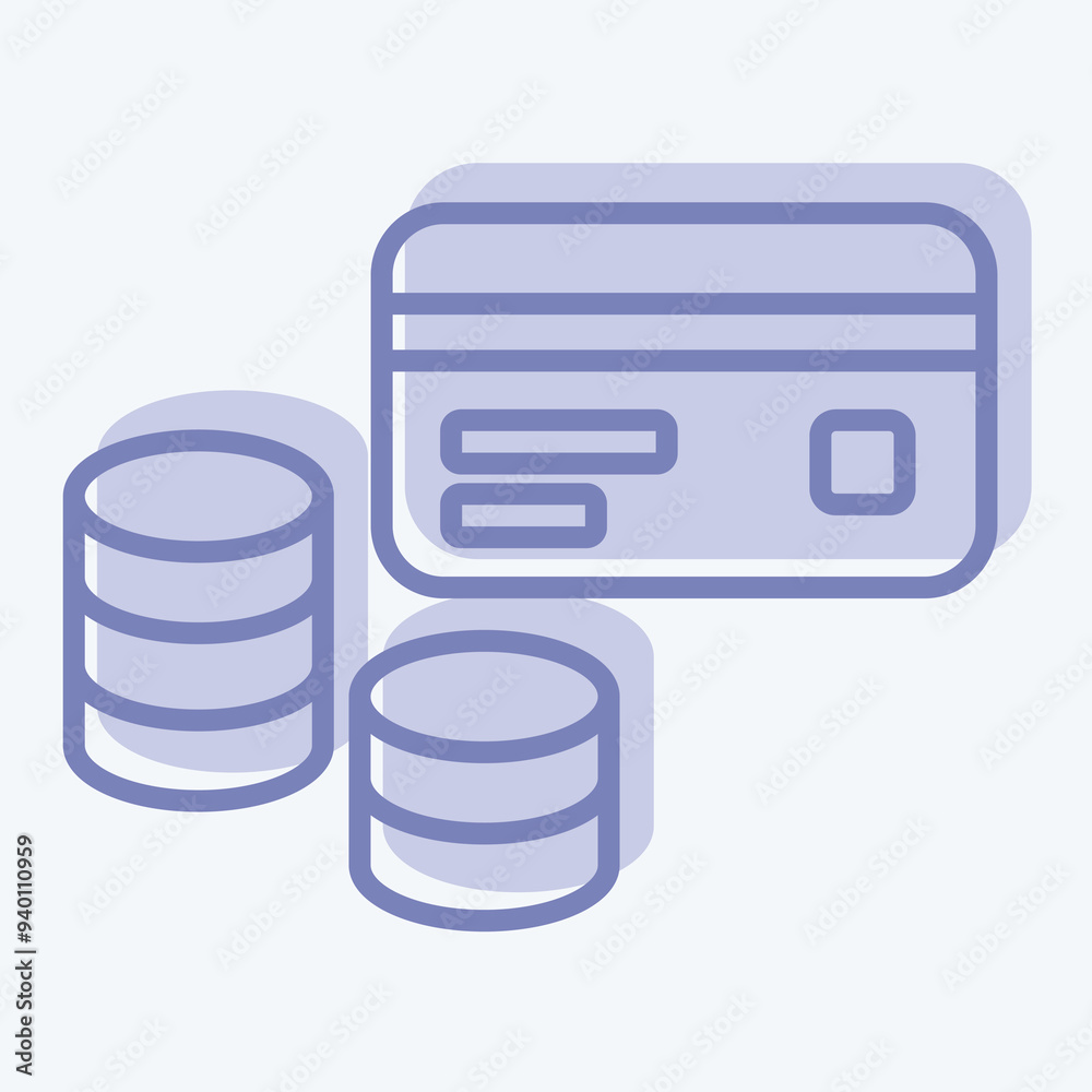 Icon Money. related to Credit Card symbol. two tone style. simple illustration Icon Money. related to Credit Card symbol. two tone style. simple illustration