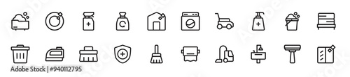 Set of cleaning service icons. 20 sets of cleaning service icons. Cleaning service icons. Simple line cleaning service icons	
