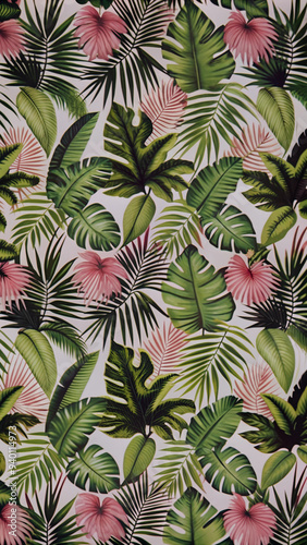 Dark jungle tropical trendy seamless pattern. Surface design illustration