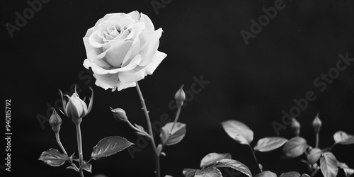 white tulip on black