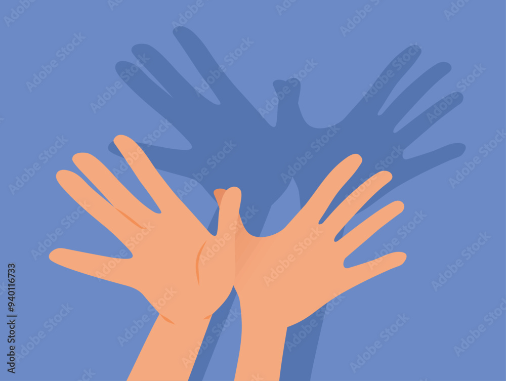 Hands Creating a Bird Shape in Shadow Theater for Kids. Parent performing in a story time activity with gestures on a wall
Hands Creating a Bird Shape in Shadow Theater for Kids. Parent performing in a story time activity with gestures on a wall