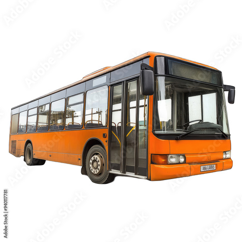 City bus, isolated on white background