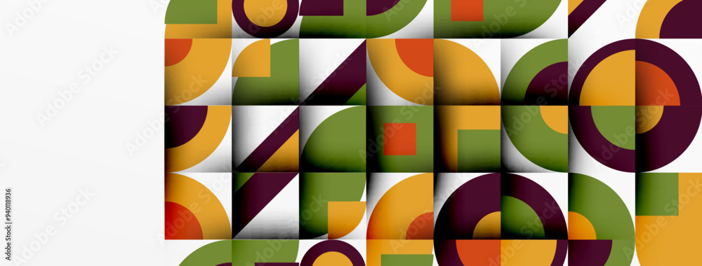Modern geometrical abstract background - circles. Business or technology presentation design