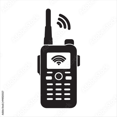 Line Icon vector silhouette for a walkie-talkie