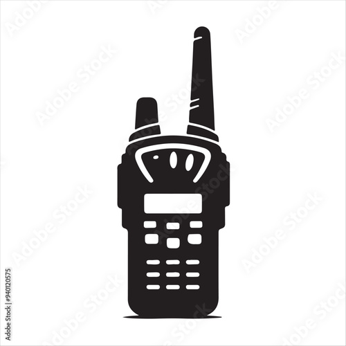 Walkie-talkie vector silhouette icon
