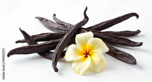 vanilla pods and flowers