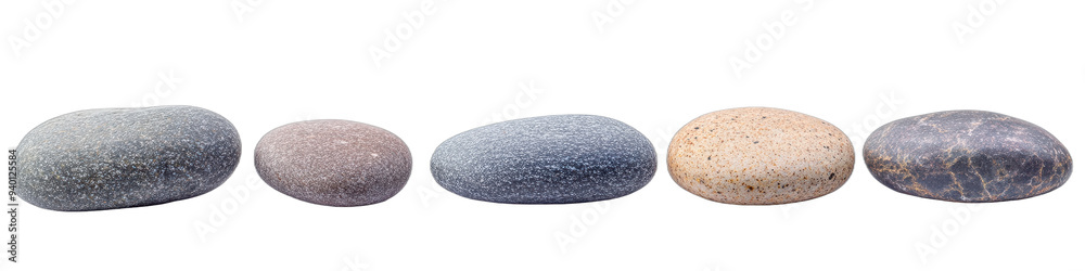 Five Smooth River Rocks On White Background., transparent background, PNG file Five Smooth River Rocks On White Background., transparent background, PNG file