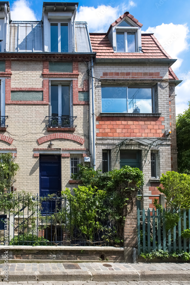 Φωτογραφία Paris, picturesque neighborhood of the Campagne in Paris, in the 20e arrondissem