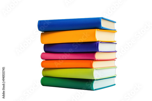 Wallpaper Mural Stack of Colorful Books Isolated on White Background., transparent background, PNG file Torontodigital.ca