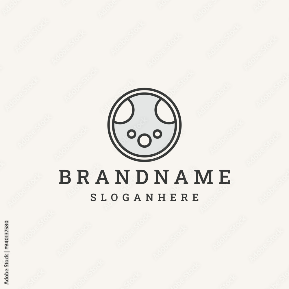 koala line logo icon design vector on white background koala line logo icon design vector on white background