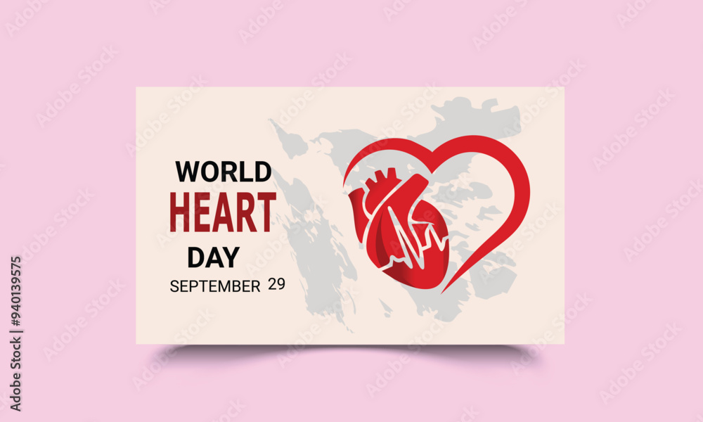 VECTOR ILLUSTRATION DESIGN CONCEPT OF WORLD HEART DAY OBSERVED ON EVERY SEPTEMBER 29 VECTOR ILLUSTRATION DESIGN CONCEPT OF WORLD HEART DAY OBSERVED ON EVERY SEPTEMBER 29