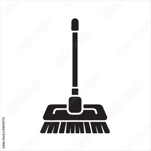 Vector silhouette for a simple mop