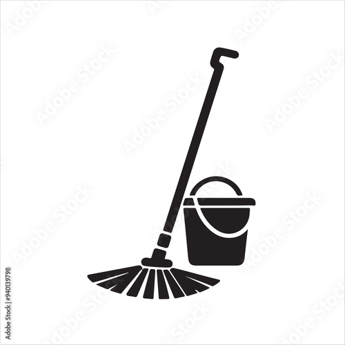 Basic vector silhouette mop